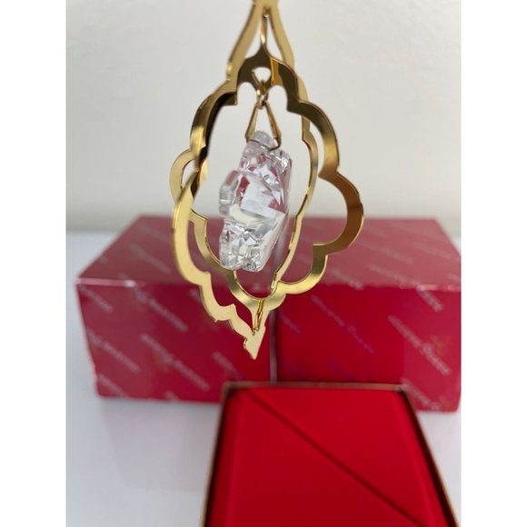 Set of 2 Reed & Barton Gold & Crystal Christmas Tree Ornaments - Picture 10 of 12